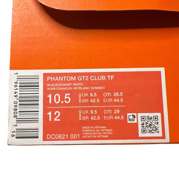 Nike‎ Phantom GT2 Club TF Black Men's Soccer Shoes Size 10.5 NEW - Picture 3 of 13